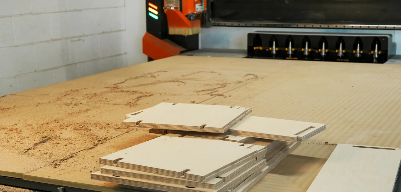 CNC tezgâhında kesilmiş kontrplak parçalar
